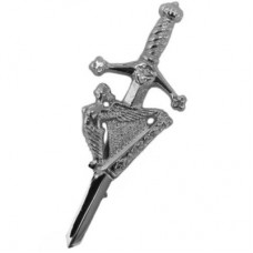 IRISH CELTIC HARP LADY KILT PIN